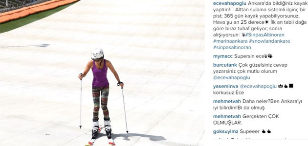 Ece Vahapoğlu Sinpaş Altınoran'da, Baharda Atletle Kayak Yaparken Görüntülendi