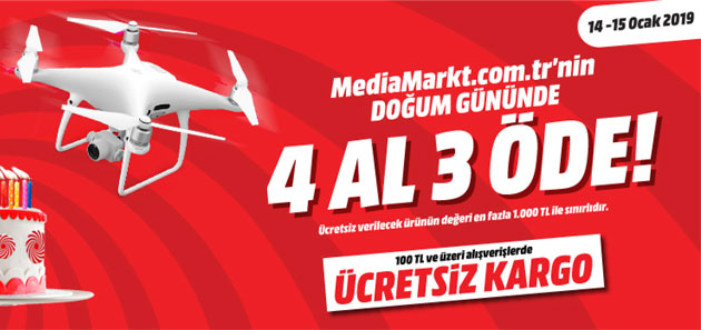 mediamarkt.com.tr doğum gününü “4 al 3 öde” kampanyasıyla kutluyor