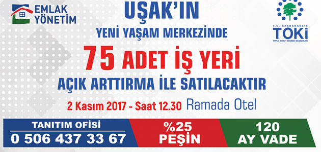  Türkiye’nin Örnek Uşak Kentsel Dönüşüm Projesinde 75 Dükkân Satışa Çıkıyor