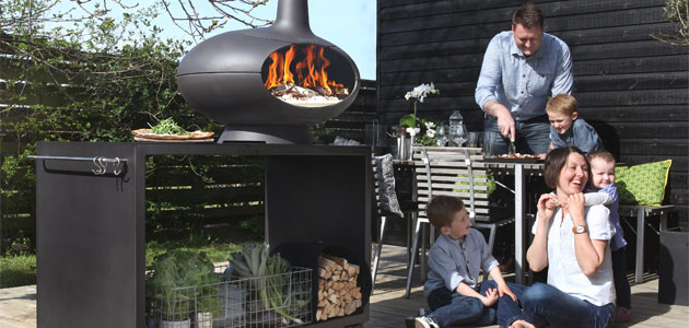 Bahçeler için üçü birarada soba, fırın ve barbekü 